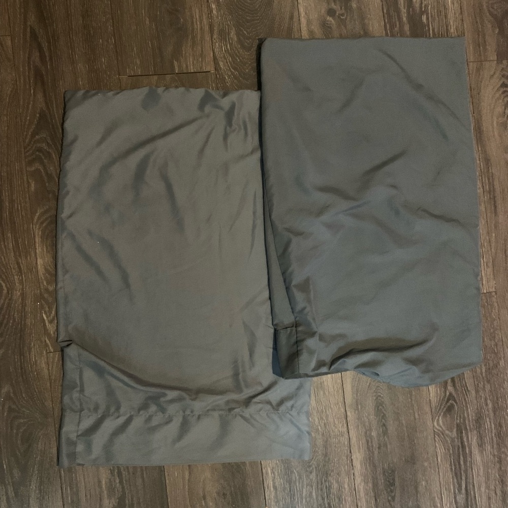 Two grey pillow cases